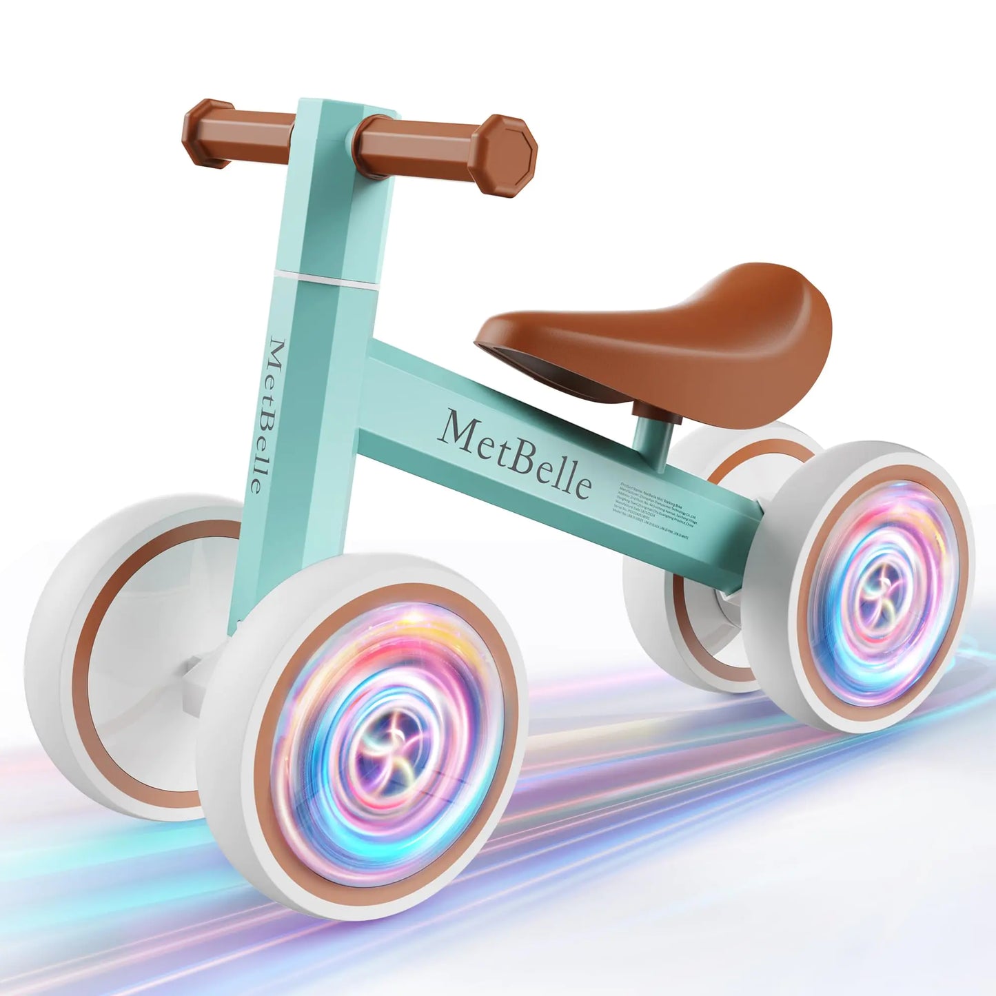 Baby Balance Bike for 1 Year Old Boys Girls Colorful Lighting 10-24 Months Push Toddler Toys Bicycle4 Wheels First Bike for Kids 1-2 Pre-School Children Ride on Walker First Birthday Gifts