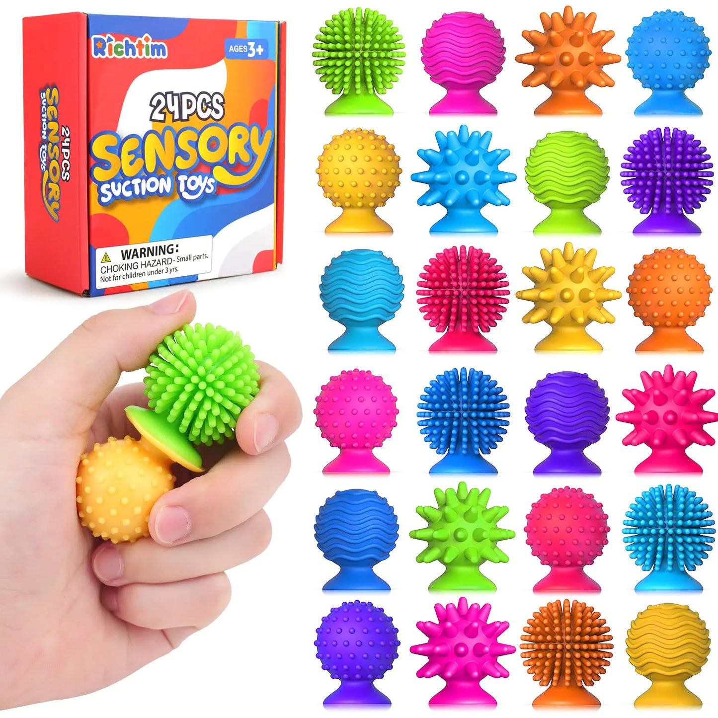 Sensory Fidget Toys for Kids Adults: 24 Pack Textured Sensory Toys for Autism Kids - Quiet Anxiety Fidgets for Classroom